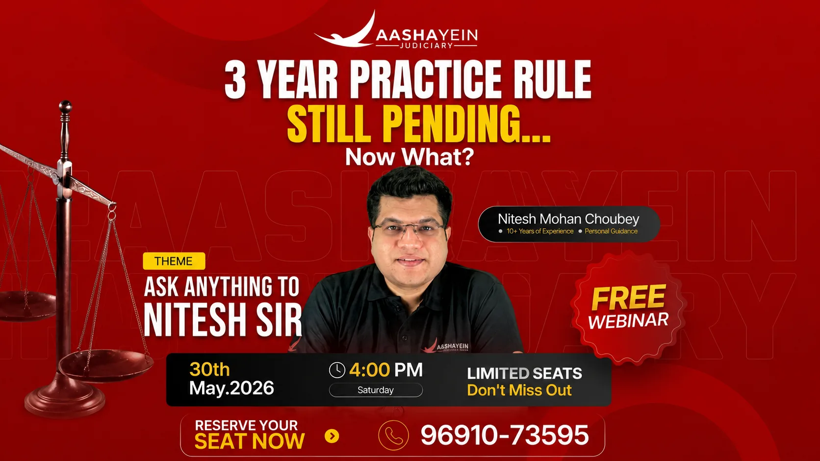 3 Year Practice Rule Pending? Join FREE LIVE Webinar with Nitesh Sir